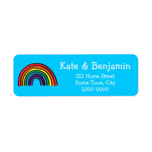 Lustiges buntes Regenbogen-Adressetikett