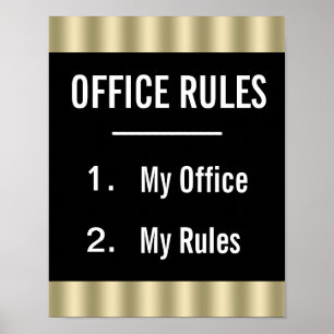 Lustiges Büro-Regel-Poster Poster