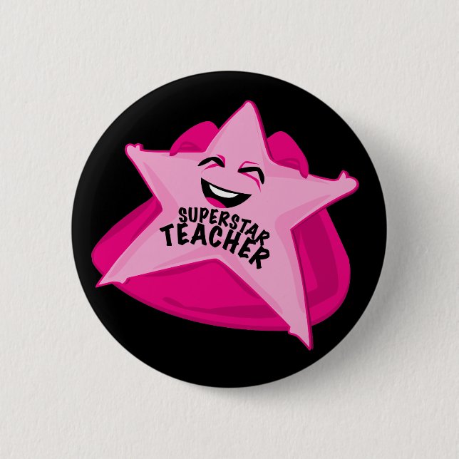 lustiges Button des Superstarlehrers (Vorderseite)