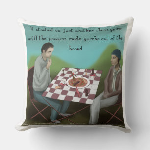 Lustiges Cajun-Schach großes Baumwoll-Throw-Kissen Kissen