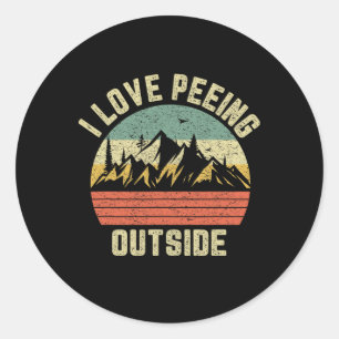 Lustiges Camping-Shirt Wandern im Freien Ich liebe Runder Aufkleber