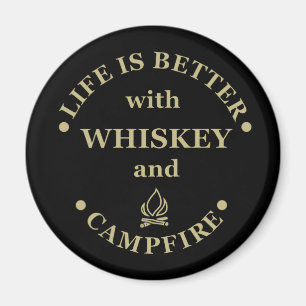 lustiges Camping und Whiskey-Sprichwort Magnet