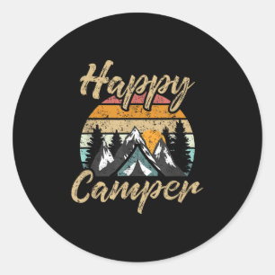 Lustiges Camping-Wandern-Liebhaber-Geschenk Glückl Runder Aufkleber