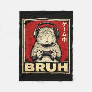 Lustiges Capybara-Gamer-Bruh-Grafik-T-Shirt für Mä Fleecedecke