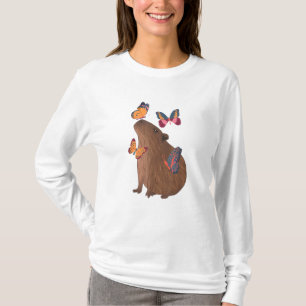 Lustiges Capybara mit Schmetterling – Süßes Nageti T-Shirt