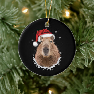 Lustiges Capybara-Weihnachten  Keramik Ornament