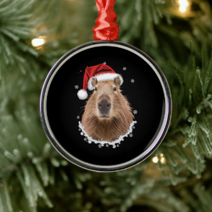 Lustiges Capybara-Weihnachten  Ornament Aus Metall