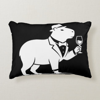 Lustiges Capybara-Weinglas Minimalist Modern Dekokissen