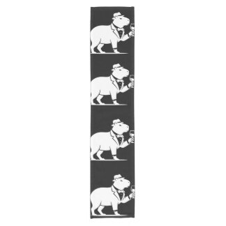 Lustiges Capybara-Weinglas Minimalist Modern Kurzer Tischläufer
