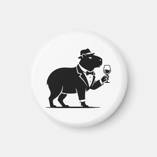Lustiges Capybara-Weinglas Minimalist Modern Magnet