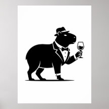 Lustiges Capybara-Weinglas Minimalist Modern