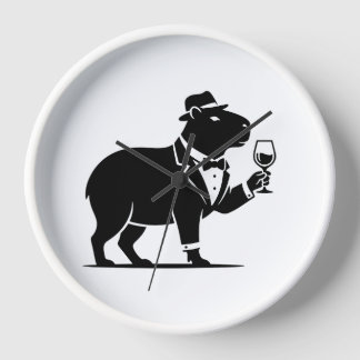 Lustiges Capybara-Weinglas Minimalist Modern Uhr