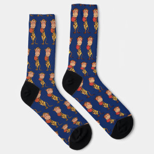 Lustiges Cartoon-Affen-Basketball-Muster Socken