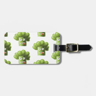 Lustiges Cartoon-Brokkoli-Muster personalisiert Gepäckanhänger