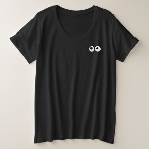Lustiges Cartoon-Gesicht vorne und hinten Große Größe T-Shirt