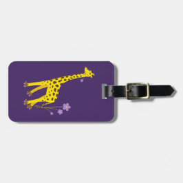 Lustiges Cartoon-Giraffen-Rollen-Skaten Gepäckanhänger