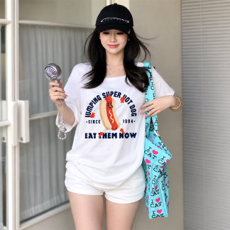 Lustiges Cartoon-Hot-Dog-Kunst-Grafik-T-Shirt Seit Tri-Blend Shirt