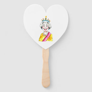 Lustiges Cartoon Königin Elisabeth II. Königliches Fächer