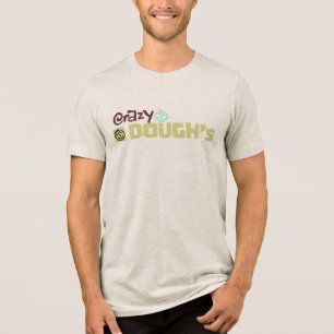 Lustiges Cartoon-Logo-Design von Crazy Dough Tri-Blend Shirt