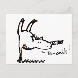 Lustiges Cartoon-Pferd Pony Tah Dah! Postkarte