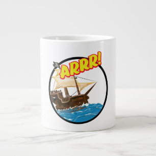Lustiges Cartoon-Piraten Schiff  Jumbo-Tasse