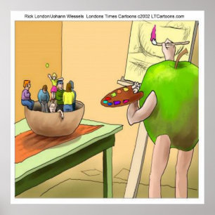 Lustiges Cartoon-Poster mit Menschen-Stillleben Poster