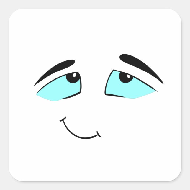 lustiges Cartoon Shirt, lustige Gesichter, Cartoon Quadratischer Aufkleber (Vorderseite)