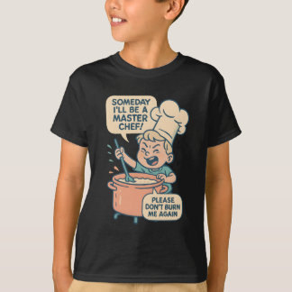 Lustiges Cartoon-Shirt mit kleinem Koch - “Irgendw T-Shirt