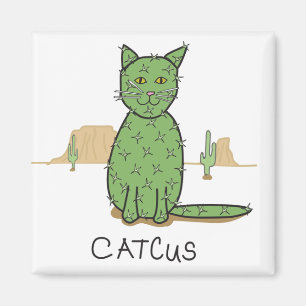 Lustiges "Catcus" Kaktus-Zeichnen Magnet