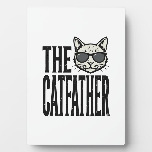 Lustiges Catfather Vintage-Katz Zitat Grafik-Shirt Fotoplatte (Vorderseite)