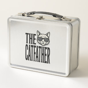 Lustiges Catfather-Vintage-Katzen-Zitat Grafik-Shi Metall Brotdose