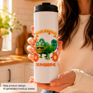 Lustiges Chamäleon Guten Morgen Sonnenschein Thermosbecher