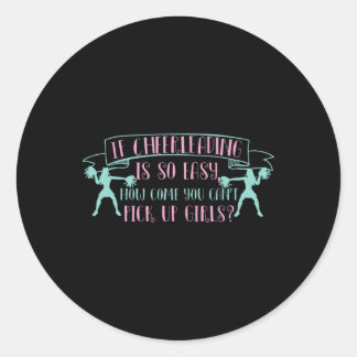 Lustiges Cheerleading-Design für Männer und Univer Runder Aufkleber