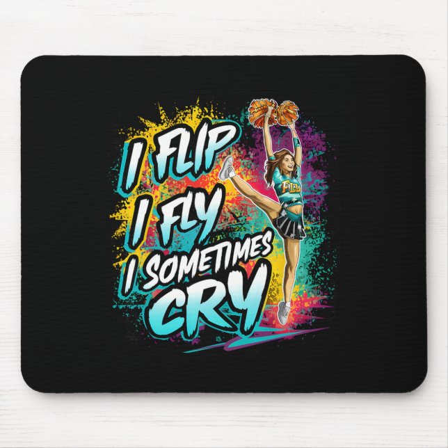 Lustiges Cheerleading Ich fliege ich fliege Cheerl Mousepad (Vorne)