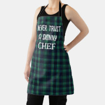 Lustiges Chef-Zitat auf grünem und blauem Tartan-K