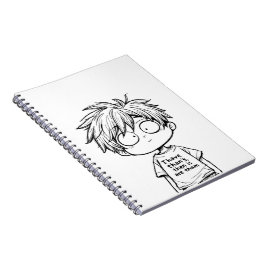 Lustiges Chibi-Anime-Jungen-Spiral-Foto-Notizbuch Notizblock