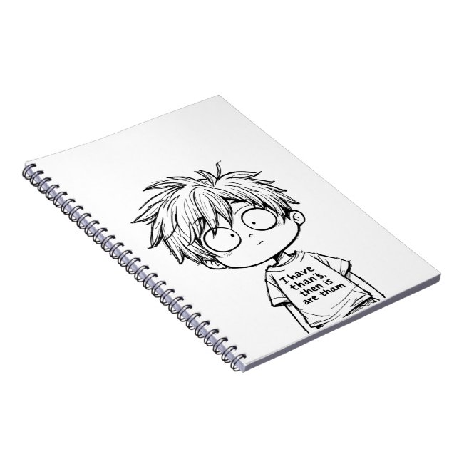 Lustiges Chibi-Anime-Jungen-Spiral-Foto-Notizbuch Notizblock (Rechte Seite)