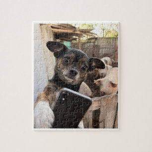 Lustiges Chihuahua-Bauernhof-Hund-Jigsaw-Puzzle Puzzle