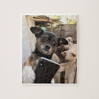 Lustiges Chihuahua-Bauernhof-Hund-Jigsaw-Puzzle Puzzle