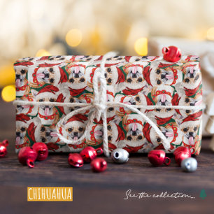 Lustiges Chihuahua-Weihnachtsmuster Geschenkpapier