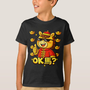 Lustiges chinesisches Neujahr des Pferdes 2026 Ok T-Shirt