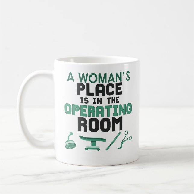 Lustiges Chirurg-Frauen-Abschluss Cofee Kaffeetasse (Links)