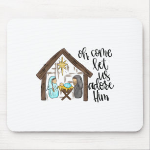 Lustiges christliches Weihnachten Jesus Oh kommt l Mousepad