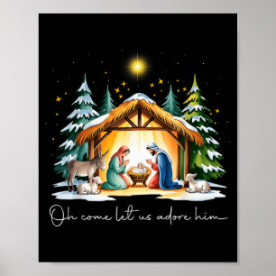 Lustiges christliches Weihnachten Jesus Oh kommt l Poster