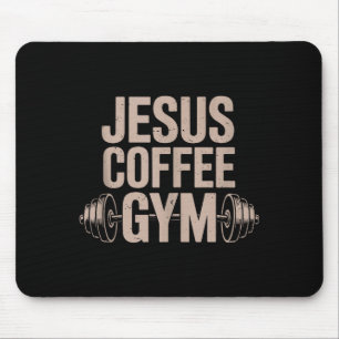 Lustiges Christliches Workout Jesus Kaffee Gym Han Mousepad
