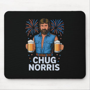 Lustiges Chug Norris Bier-Shirt USA 4. Juli Trinke Mousepad