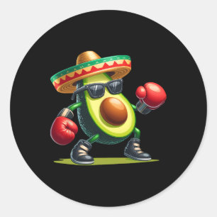 Lustiges Cinco De Mayo Avocado Boxen Liebhaber Mex Runder Aufkleber