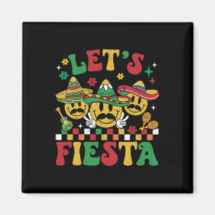Lustiges Cinco De Mayo Groovy Lass uns Fiesta Läch Magnet