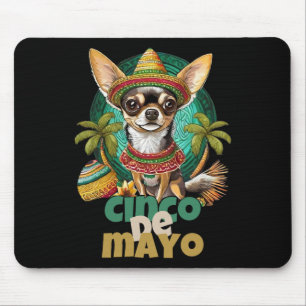Lustiges Cinco De Mayo Hund Design Süßer Chihuahua Mousepad