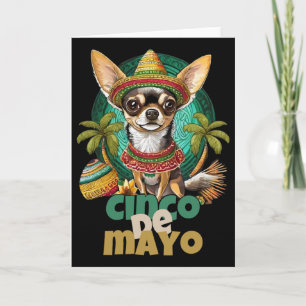 Lustiges Cinco De Mayo Hundedesign Süßer Chihuahua Karte